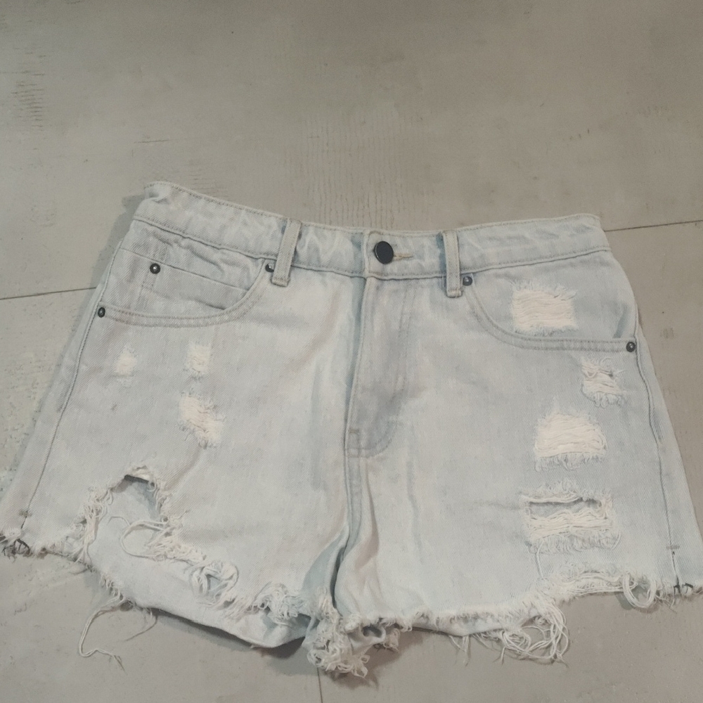 Light Wash Distressed Women's Jean Shorts